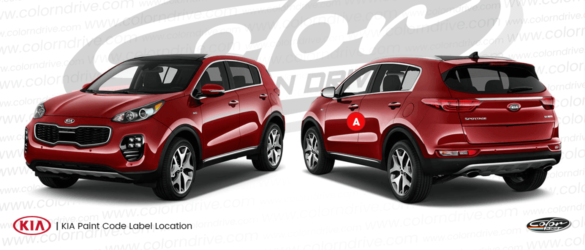 KIA paint code label location diagram